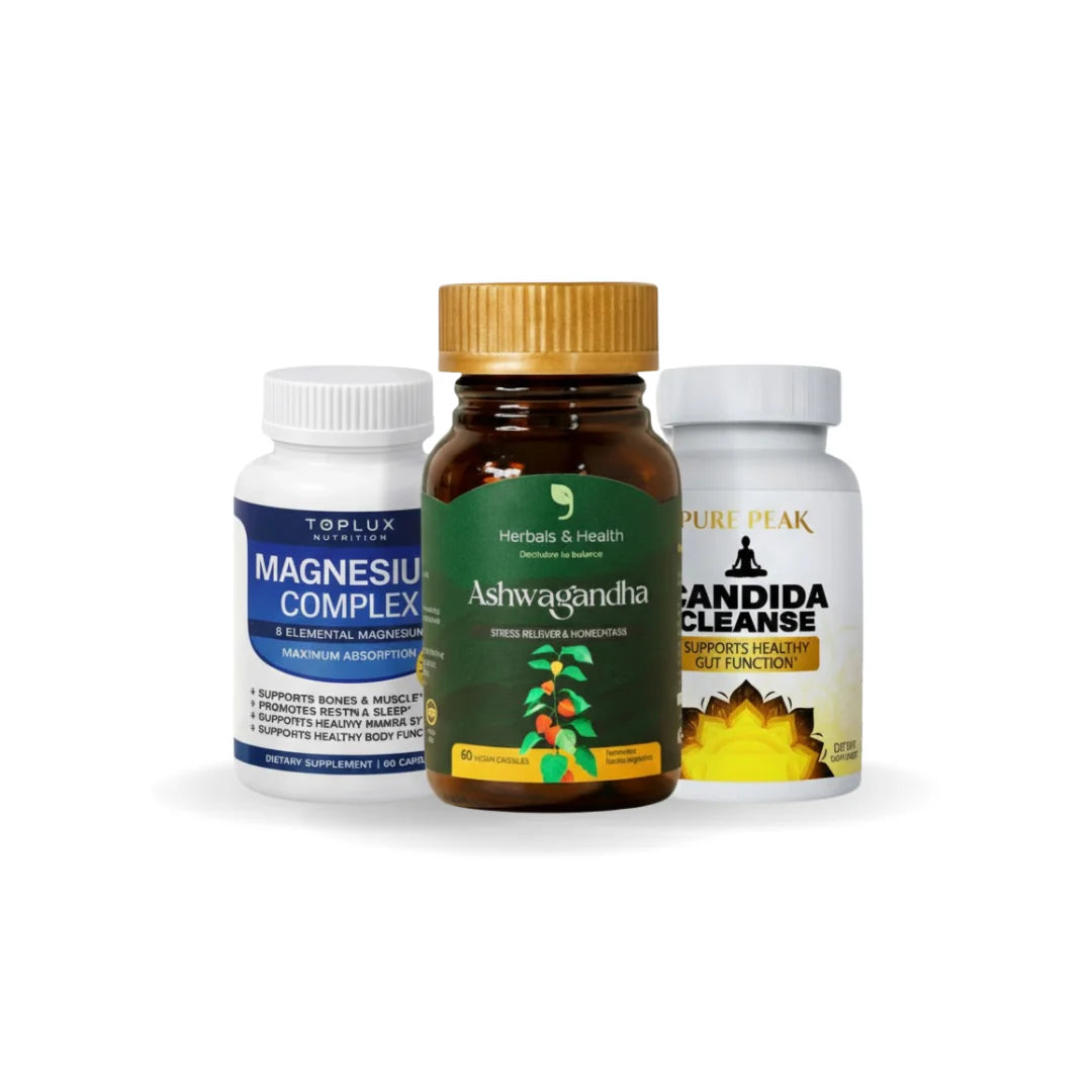1 Candida Cleanse + 1 Ashwagandha + 1 Magnesium Complex